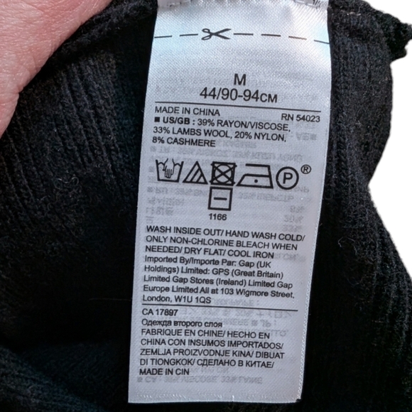 Banana Republic Wool-Cashmere Blend Ribbed Sweater Dress Black Women's Medium - Picture 10 of 14